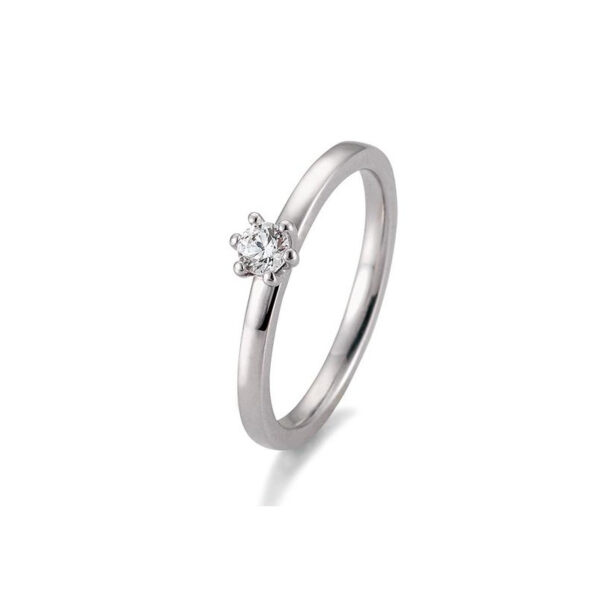 0,15 ct. H SI Diamant Bague solitaire platine 950, 6 griffes