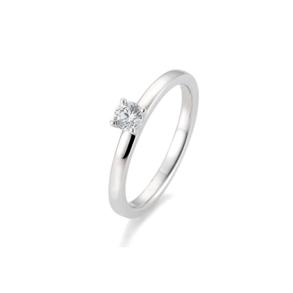 0,25 ct. Diamant bague solitaire or blanc 750/18 ct.
