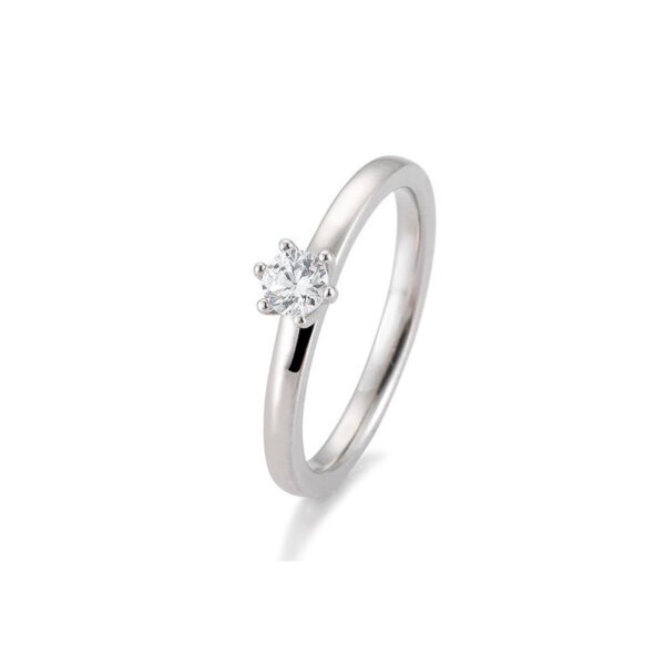 0,25 ct. H SI Diamant Bague solitaire or blanc 750/18 ct. 6 griffes