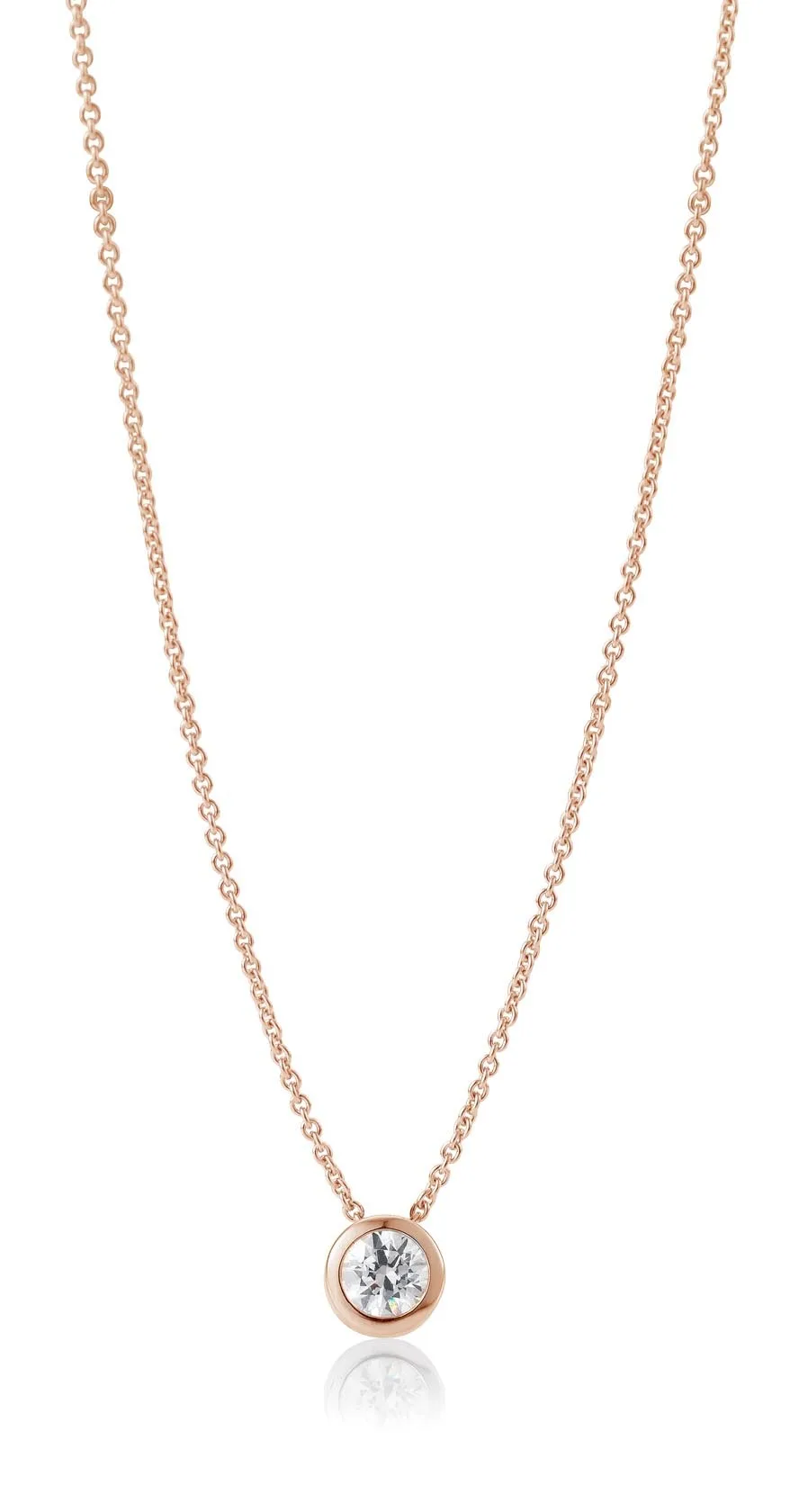 Anhänger Diamant Rotgold 750/18 ct, Zargenfassung, 0,25 ct. H SI (ohne Kette)