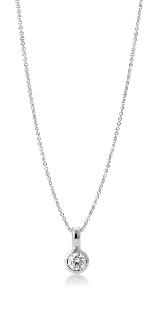 Diamantanhänger, Weißgold 750/18 ct. , Zargenfassung mit Widder 0,25 ct. H SI (ohne Kette)