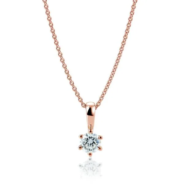 Diamantanhänger, Rotgold 750/18 ct.,6 Krappen, 0,30 ct. H SI (ohne Kette)