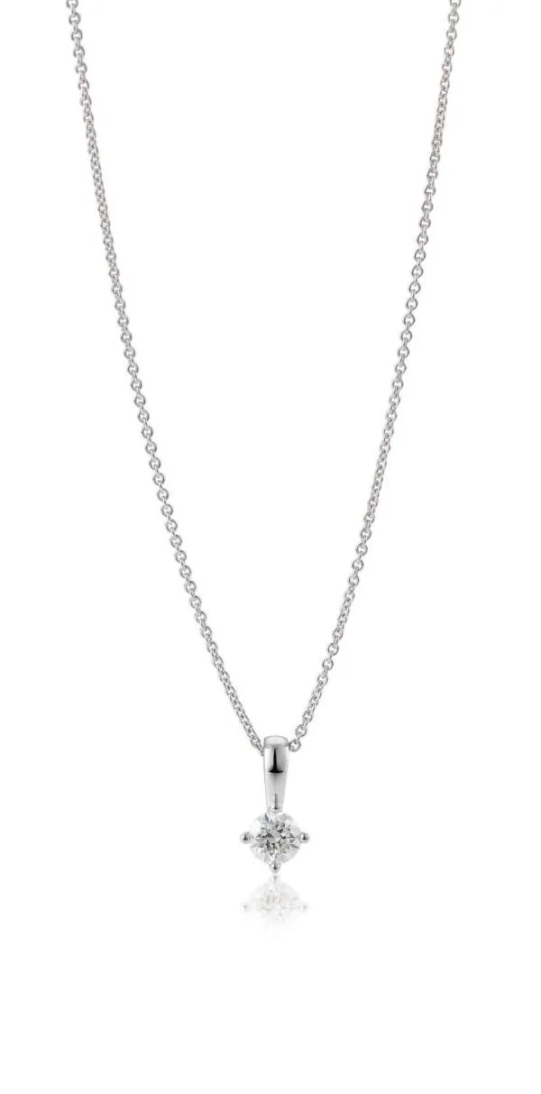 Diamantanhänger, Weißgold 750/18 ct. 4 Krappen, 0,30 ct. H SI (ohne Kette)