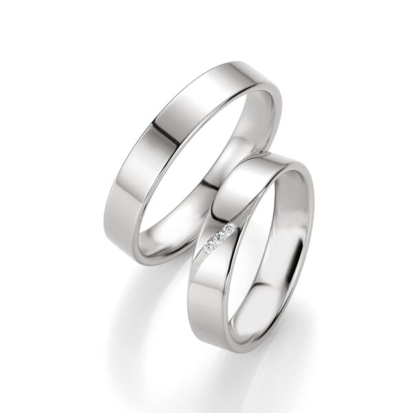 Alliance de mariage Breuning en or blanc polie lediamant.ch