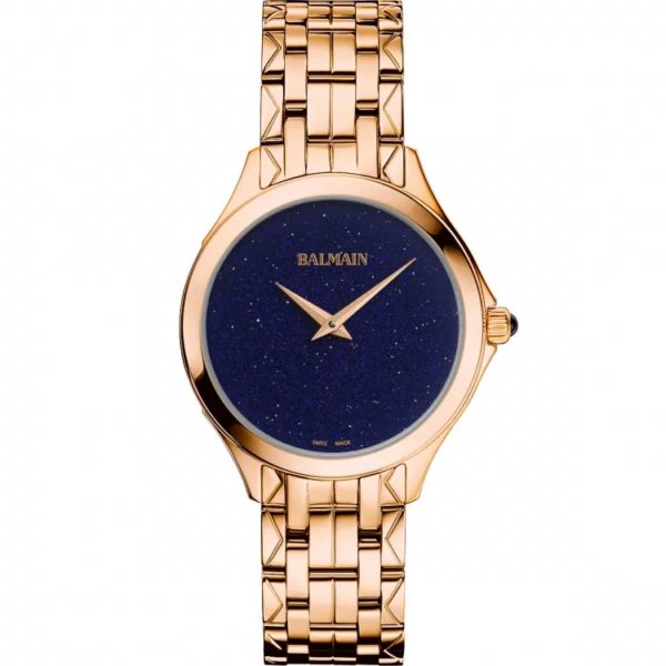 Montre Balmain Flamea, cadran bleu Lapis Lazuli, PVD or rose