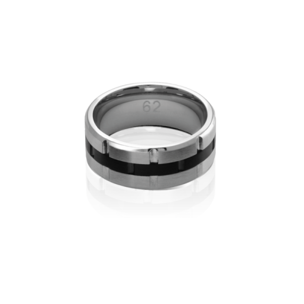 ROCHET - Ring FACTORY, zweifarbig, Edelstahl mit schwarzem PVD-Dekor