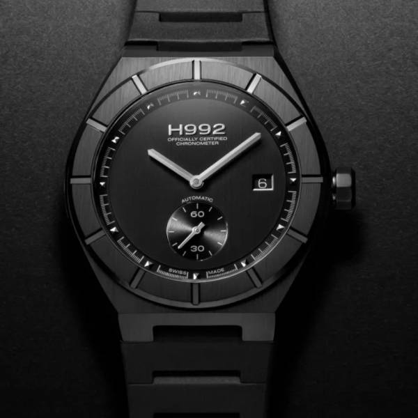 Montre H992 noire, MH1AN02.BRBAH1N, chronomètre, bracelet caoutchouc