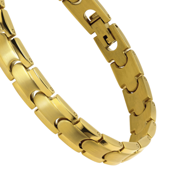 ROCHET - Bracelet BULLIT, acier PVD or jaune, 21 cm