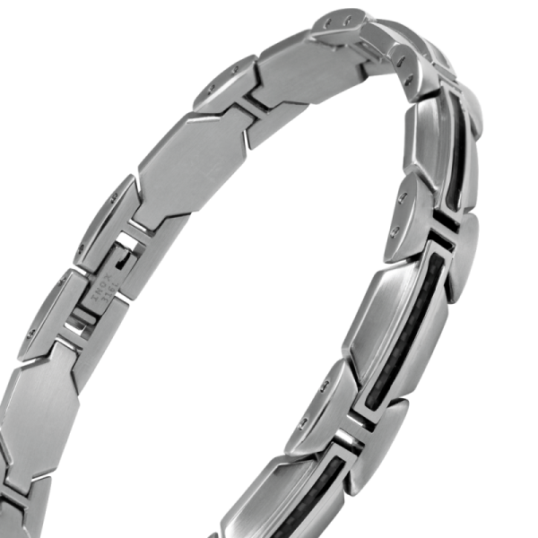 ROCHET - Bracelet Racing acier et carbone, 21 cm