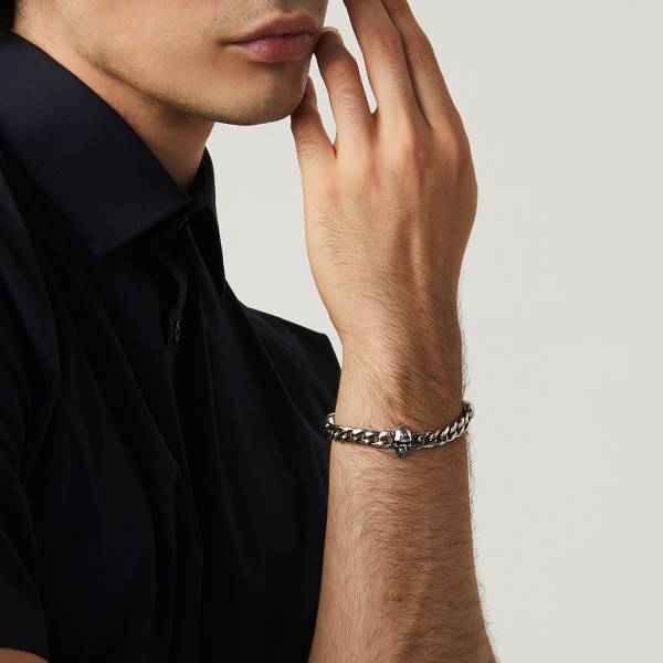 Armband Giovanni Raspini SKULLS aus 925er Silber. Länge 21 cm.