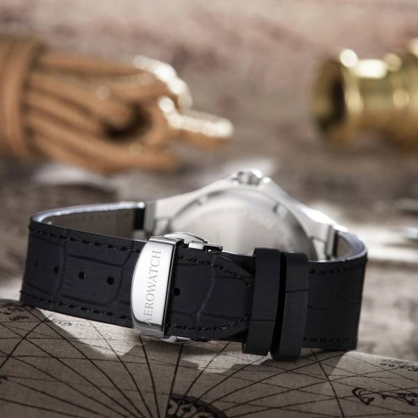 Aerowatch Milan GMT Sport quartz 41mm, bracelet cuir