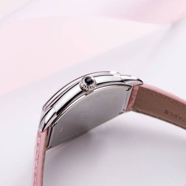 Aérowatch Streamline, quartz, acier, bracelet en cuir rose