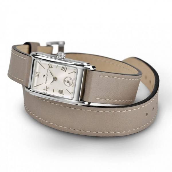 Hamilton American Classic Ardmore Quartz bracelet en cuir brun double | 18mm x 27mm
