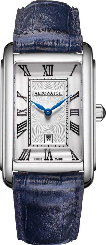 Aérowatch, Intuition Classic, Lady, quartz, cuir bleu