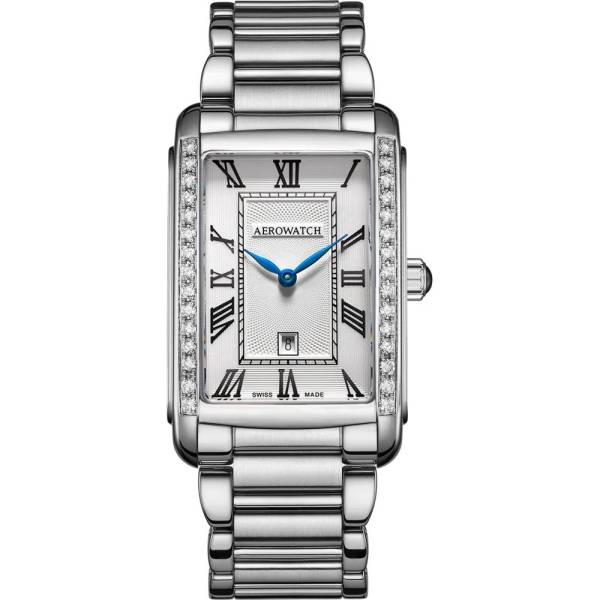 Aérowatch, Intuition Classic, Lady, quartz, Diamants, bracelet acier