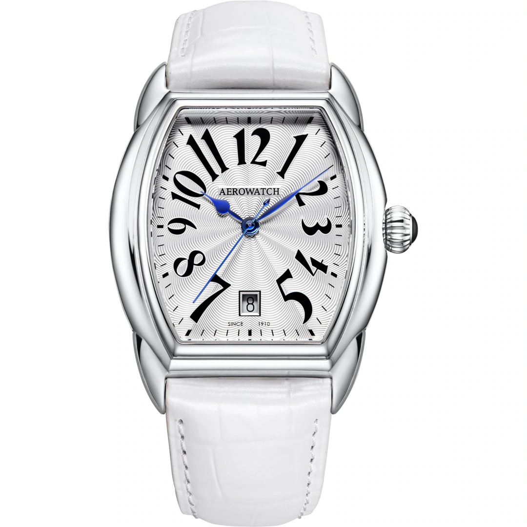 Montre Aerowatch Streamline Quartz cuir blanc