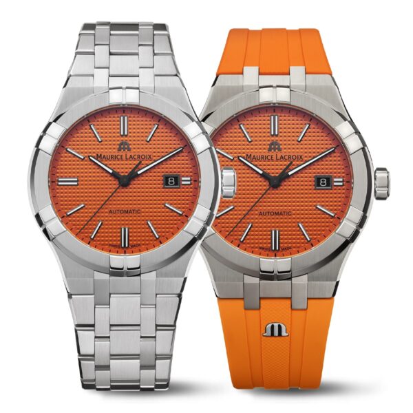 Montres Maurice Lacroix AIKON cadran orange, métal/caoutchouc