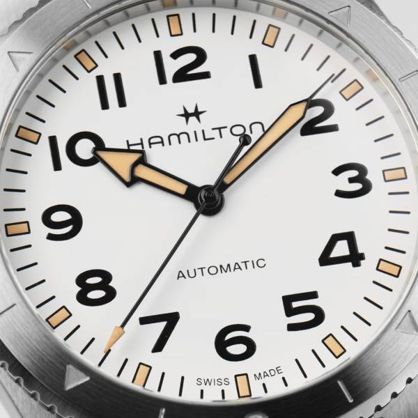 Montre Hamilton Khaki Field Expedition Auto 41mm, cadran blanc.