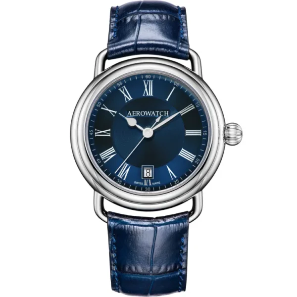 Montre Aerowatch 1942 Elegance Quartz, cadran bleu