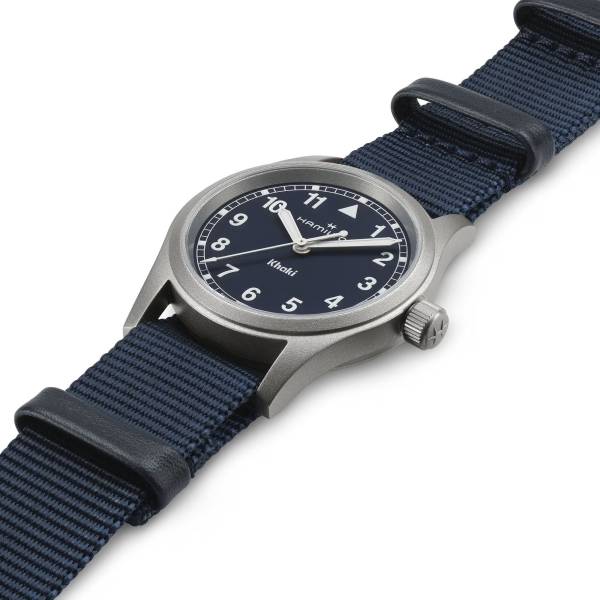 Montre Hamilton Khaki Field Quartz 33mm, cadran bleu