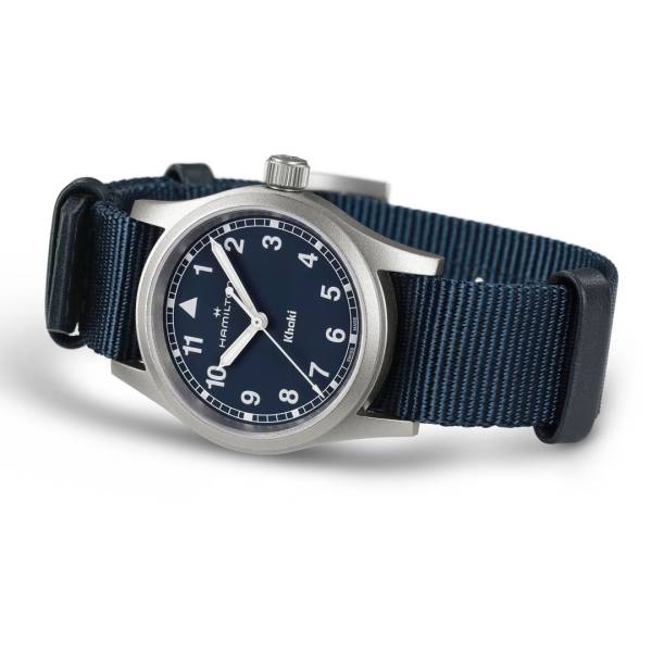 Montre Hamilton Khaki Field Quartz 33mm, bracelet bleu