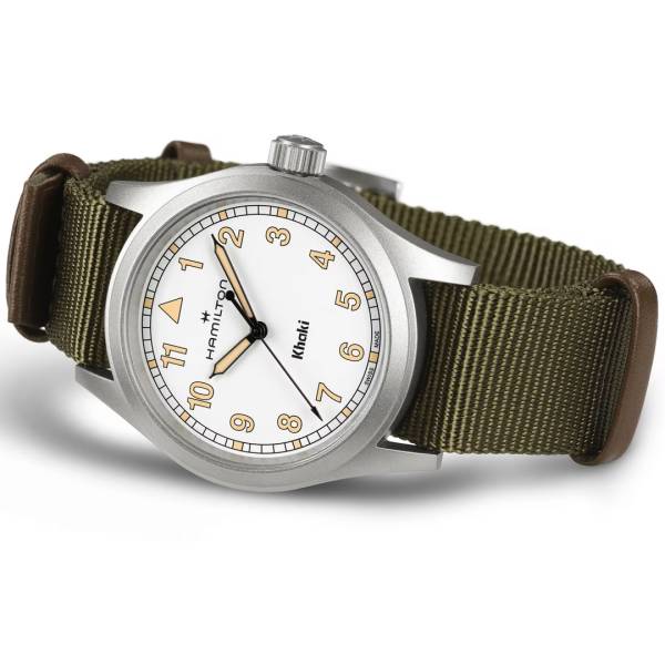 Montre Hamilton Khaki Field Quartz 38mm, bracelet vert