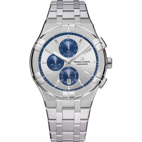 Montre Maurice Lacroix AIKON Quartz Chronograph cadran argent-bleu 42 mm