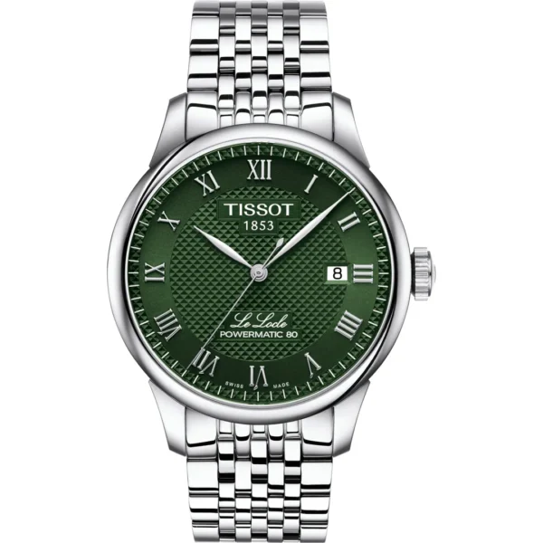 Tissot Le Locle Uhr mit grünem Zifferblatt und Stahlarmband