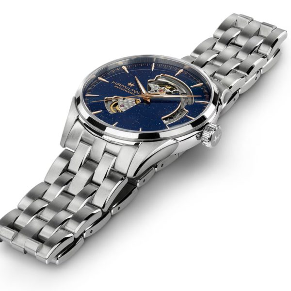 Montre Hamilton Jazzmaster Open Heart Auto 42mm, cadran bleu