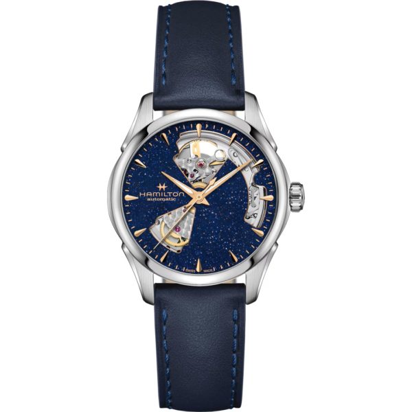 Montre Hamilton Jazzmaster Open Heart Auto 36mm bleue H32215642