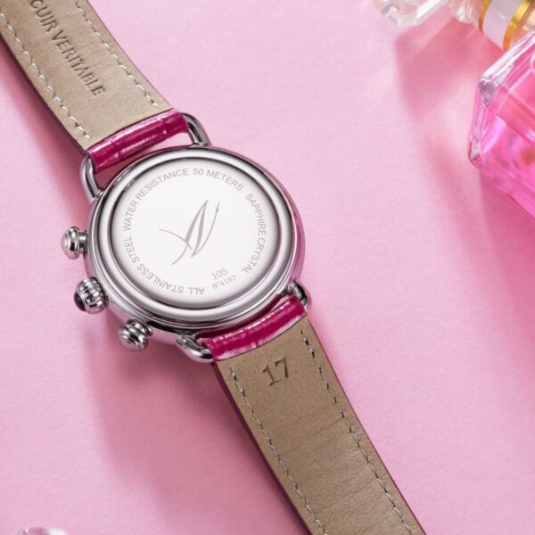 Montre Aérowatch 1942 Chronolady quartz cuir rose