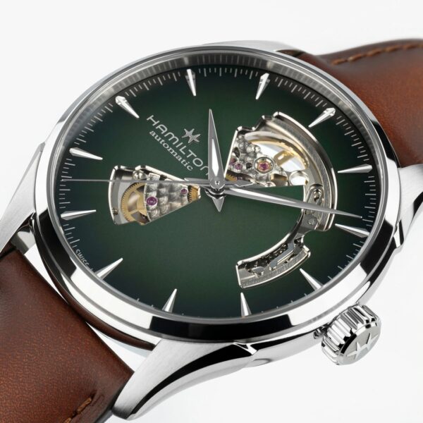 Montre Hamilton Jazzmaster Open Heart Auto 42mm, cadran vert