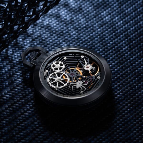 Aerowatch Taschenuhr Lépine Mechanical Spider Skeleton schwarz – Bild 4