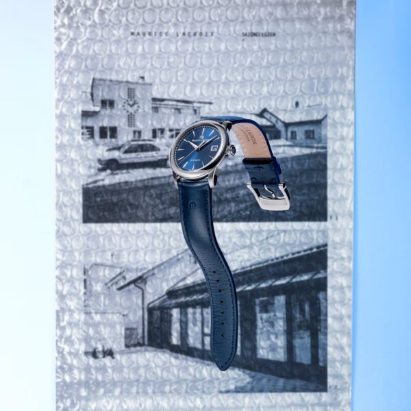 Montre Maurice Lacroix 1975 cuir bleu