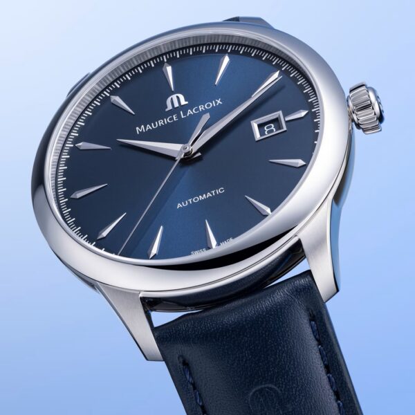 Montre Maurice Lacroix 1975 cadran bleu bracelet cuir