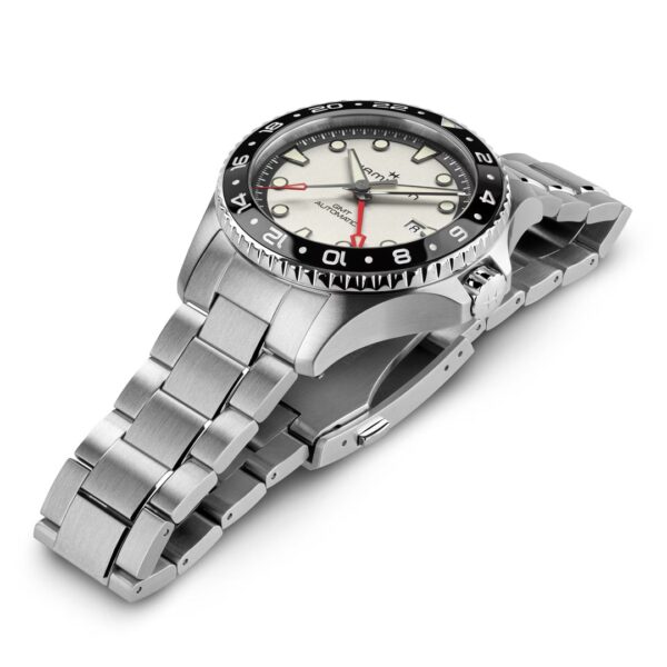 Montre Hamilton Khaki Navy Scuba GMT 43m argentée