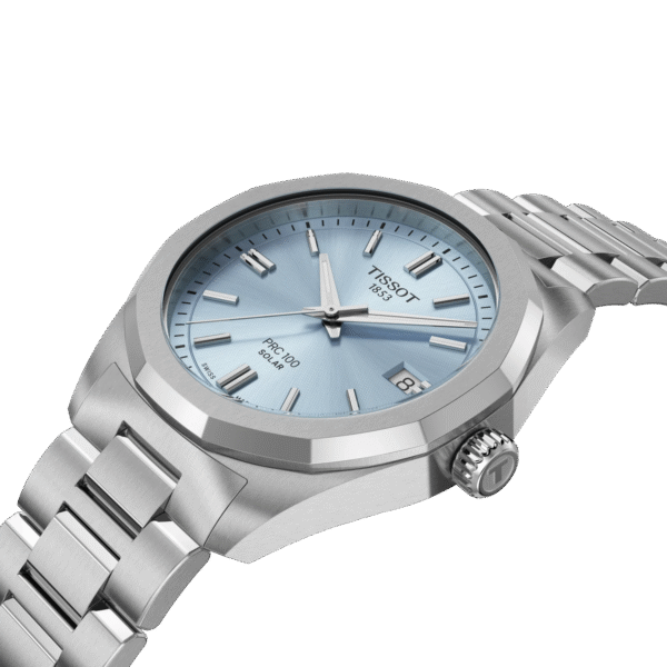 Montre Tissot PRC 100 Solar Quartz 34mm, cadran bleu