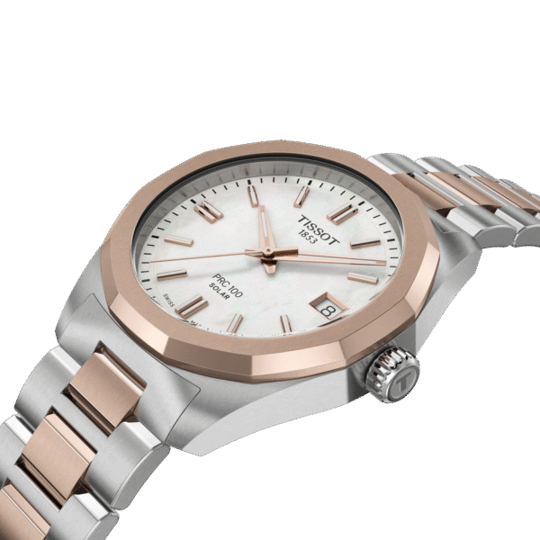 Montre Tissot PRC 100 Solar Quartz 34mm, cadran blanc