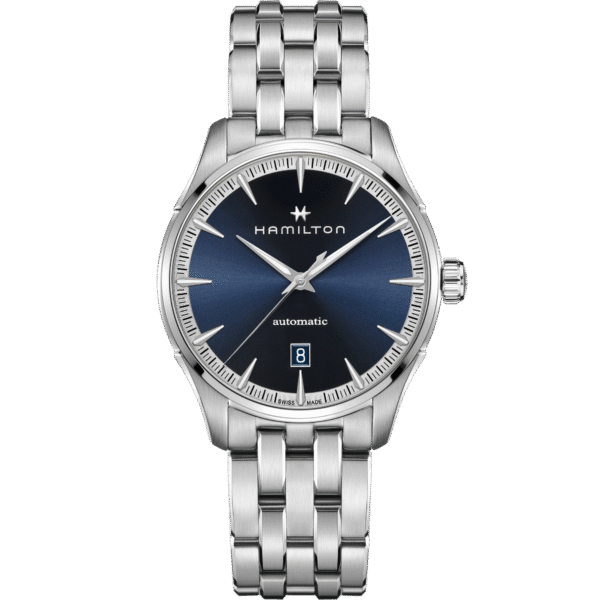 Montre Hamilton Auto, cadran bleu, bracelet acier