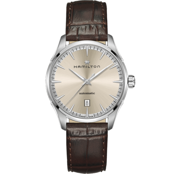 Montre Hamilton Auto, cadran argenté et bracelet cuir