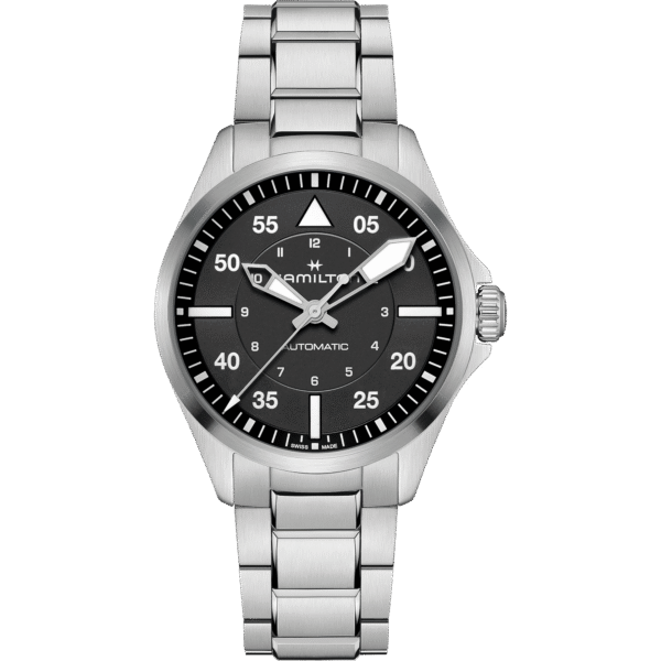 Montre Hamilton Pilot Auto 39mm, cadran noir