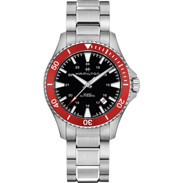 Montre Hamilton Scuba Auto, cadran rouge et noir