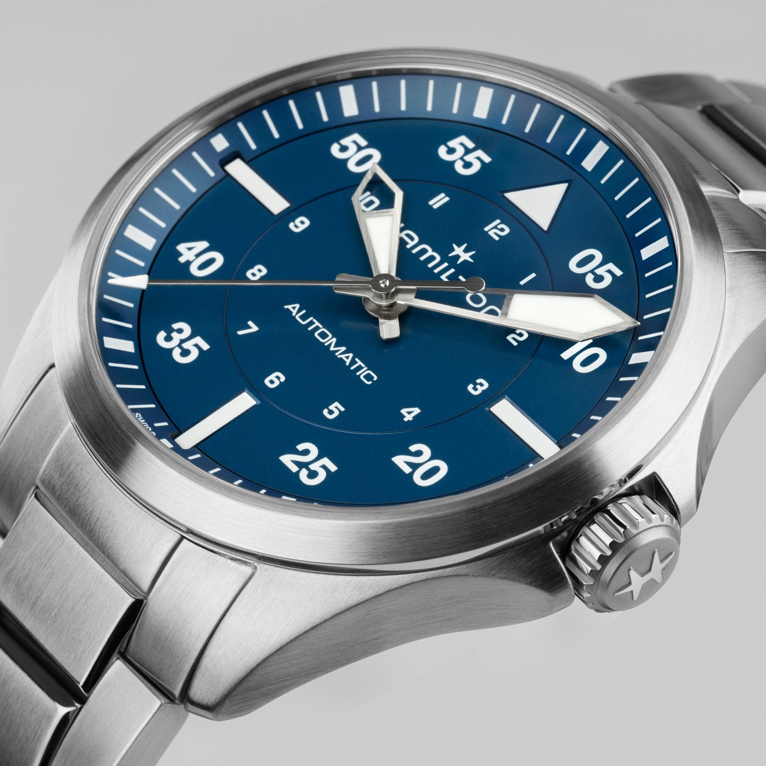 Montre Hamilton Pilot Auto 39mm cadran bleu