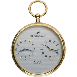 Montre Aerowatch Quartz Dual-Time, or et argent