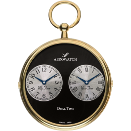 Montre Aerowatch Quartz Dual-Time à gousset dorée