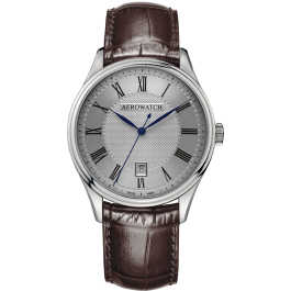 Montre Aerowatch Gent Quartz, bracelet marron