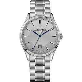 Montre Aerowatch Gent Quartz Eco, bracelet argenté