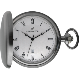 Montre de poche Aerowatch Acier, cadran blanc 