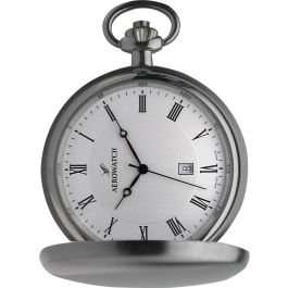 Montre de poche Aerowatch Acier, cadran blanc