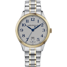 Montre Aerowatch Lady Quartz Eco, bracelet métal argenté.